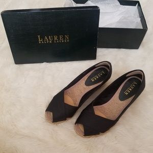 Ralph lauren black wedges